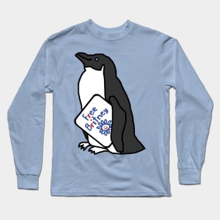 Cute Penguin with Free Britney Sign Long Sleeve T-Shirt